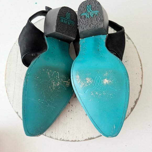 Lane Robin Mule Black Cowboy Boots Womens Western Short Ankle Snip Toe Size 8.5 - Picture 9 of 12